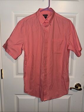 Short-Sleeve Button-Down Shirt - Coral